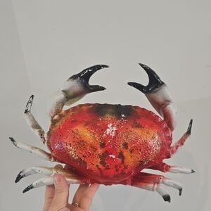 Vintage Giant Crab - Plastic Crab Red Crab Marine Nautical Beach Decor Blow Mold